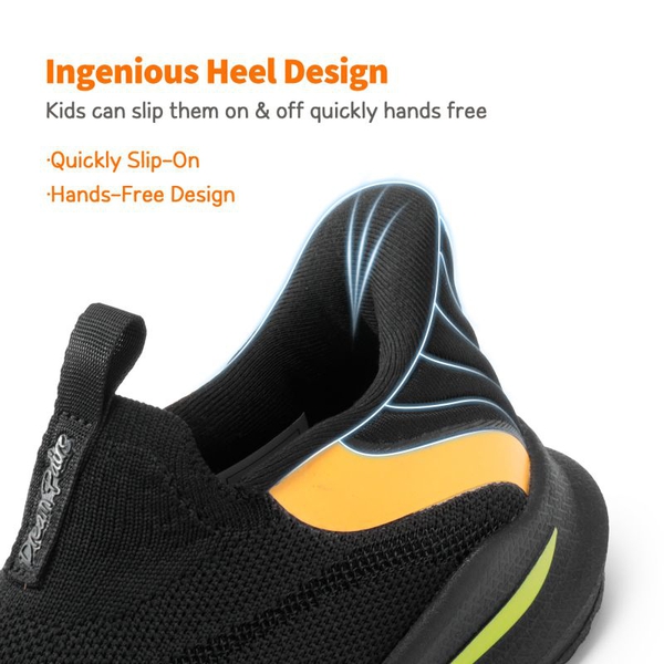 Kids Breathable Athletic Walking Sneakers - BLACK - 2